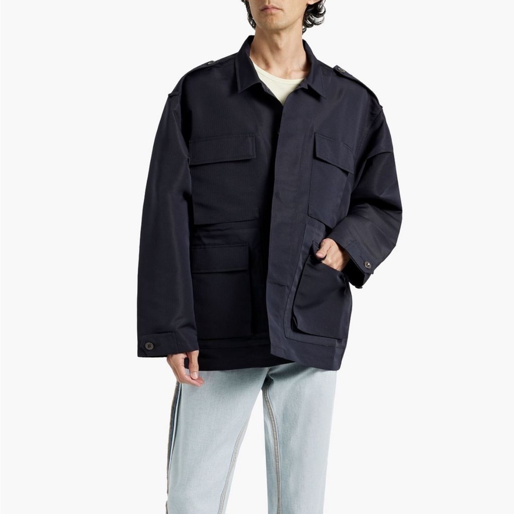 NWT Men's Casual Ribstop Jacket in Dark Blue